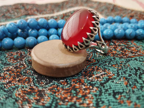 خرید انگشتر عقیق سرخ یمانی درشت قواره