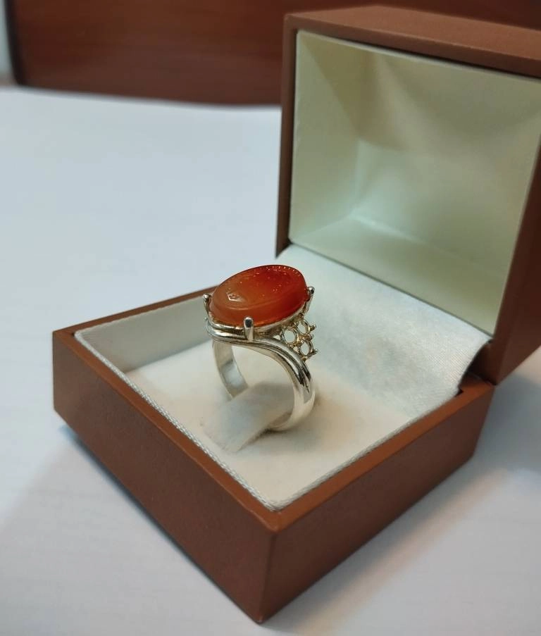 عقیق یمنی دورنگ زنانه