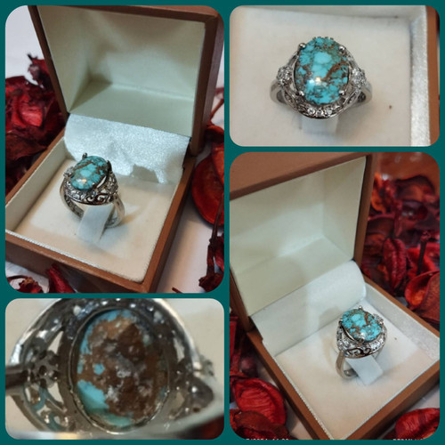 خرید انگشتر زنانه فیروزه نیشابوری شجری زیبا و مناسب هدیه